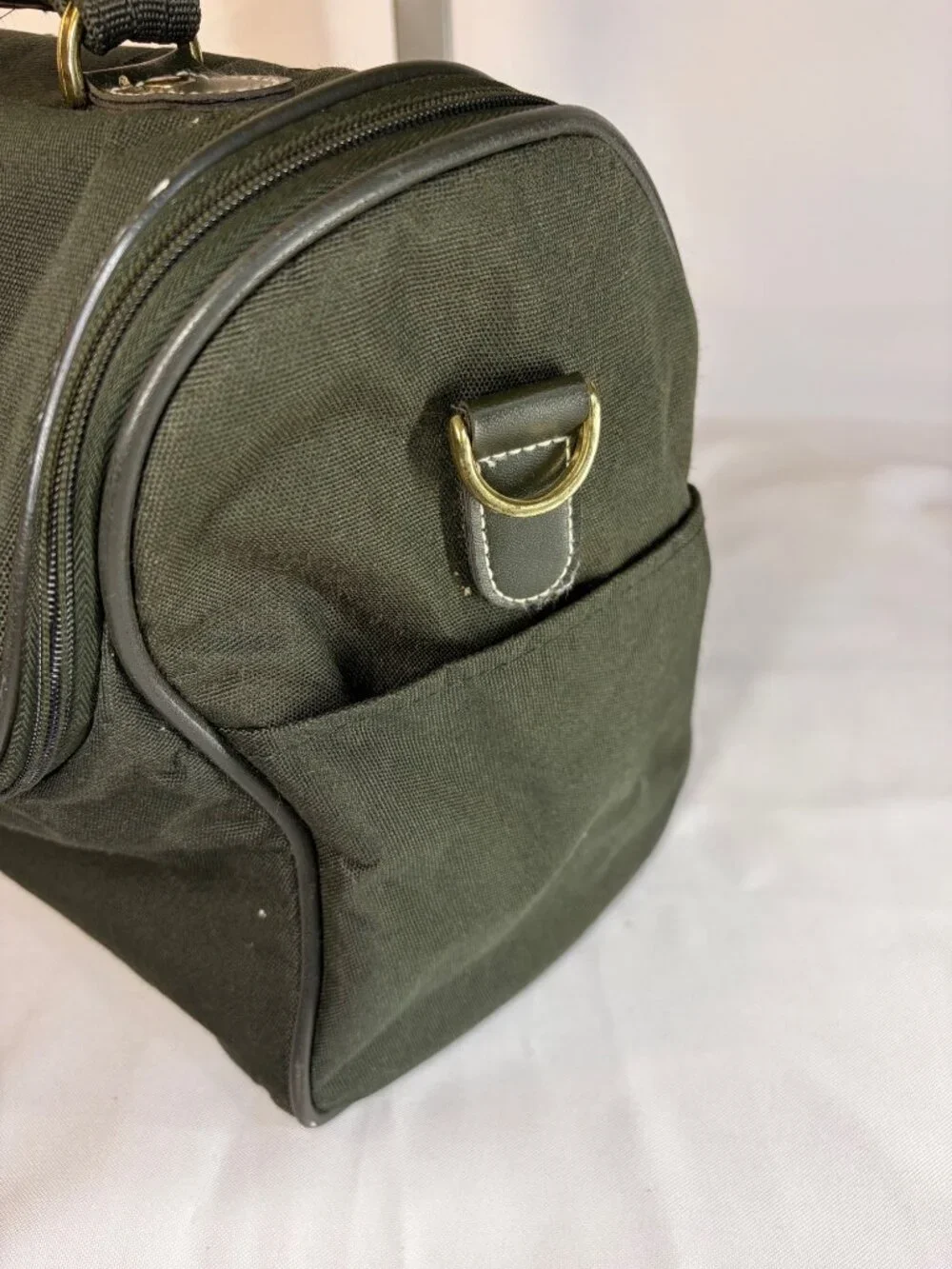 Diane Von Furstenberg DVF Black Canvas Travel Bag Toiletry Cosmetic Case Gold Lo